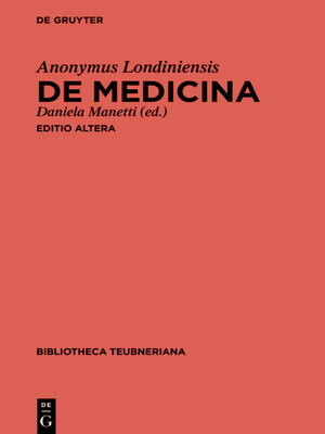 cover image of De medicina